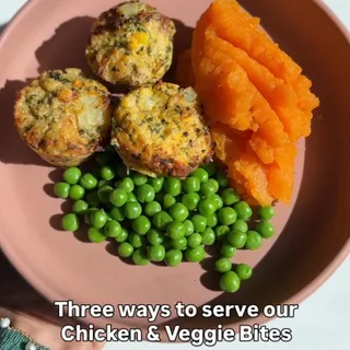 Meet our snack of the moment: Chicken & Veggie Bites! 🥦🍠 

Packed with potato, sweet potato, broccoli and onion, these Little Bites are delicious on their own - or easy to turn into a mini mealtime mo
