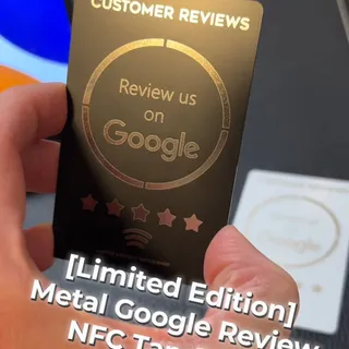 You've probably never seen this before. Limited Edition stainless steel NFC Google Review cards. Get more 5-star Google Reviews for your business – in style. 😎 #taptag #NFC #business
