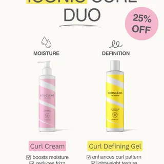 Your curl’s all-time faves, now in one bundle. And it’s 25% off 🥳⁠
⁠
Our bestselling Curl Cream + Curl Defining Gel bundled together as the Iconic Curl Duo. They moisturise and define for touchable so