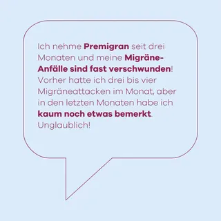 Weniger Migräne. Mehr Alltag. 💗
 
Früher waren es 3 bis 4 Migräneattacken im Monat. Heute laut Userin in den letzten Monaten kaum noch Anfälle.
Für Menschen mit Migräne ist genau das nicht „nur“ eine 