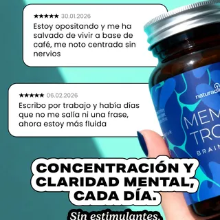 Estudiar, trabajar, organizar mil cosas a la vez.
Hay etapas en las que la concentración y la claridad mental se vuelven esenciales.

Memor Tropic está formulado para apoyar la función cognitiva sin r