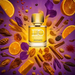 ✨ La Magnétique – der neue Unisex-Extrait de Parfum von L’ATELIERO: warme Noten von Rum, Rosa Pfeffer & Amber, eingebettet in eine gold-violette, magnetische Wolke. Für Sie und Ihn – für alle, die ges