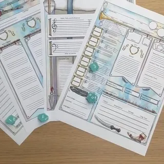We made more aesthetic character sheets for those of us who are a little extra #dnd #dnd5e #dndcharactersheet #dndart